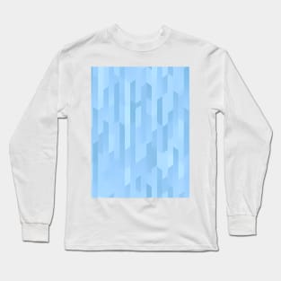 Blue Polygonal Columns: A Striking Abstract Art Pattern Long Sleeve T-Shirt